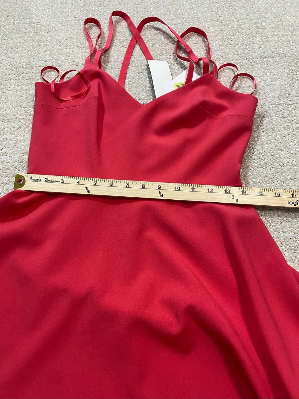 French Connection Hot Pink Double-Strap Fit-and-Flare Mini Dress Size 6 - Picture 15 of 15